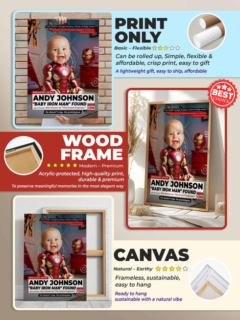 Custom Baby News Poster – Personalized Little Hero Wall Art